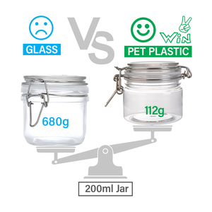 RTS 100 pcs/Lot PET pot d'étanchéité bouchon en plastique hermétique sans BPA incassable 200ml en plastique cuisine conteneurs de stockage - Product Image 3