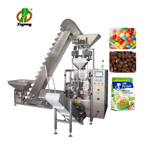 Vollautomatische VFFS-Verpackungsmaschine in Lebensmittelqualität 3 kg 5 kg Granulat Reis Zucker Salz Bohne Mais Haferflocken Granulatbeute