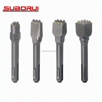 SUBORUI Lot de 4 burins électriques SDS PLUS à pointe en carbure de tungstène 3/4/6/9 mm, mini-marteau de démolition pour ciment, béton et maçonnerie