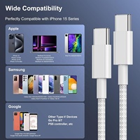 Câble de chargeur USB C vers USB C de 60W pour iPhone série 15 et Samsung Galaxy , iPad Pro / Air / Mini et plus
