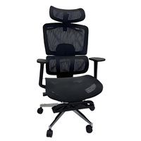 Kursi Kantor Ergonomis Modern dengan Sandaran Kaki, Penyangga Pinggang, Sandaran Kepala yang Dapat Disesuaikan, Jaring, dan Bahan Nilon Mewah