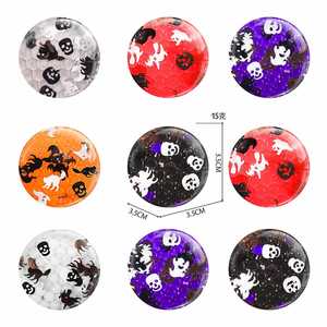 ลูกบอลบีบเล่นบรรเทาความเครียด TPR ยอดนิยมสำหรับฮาโลวีน ประดับเลื่อมและเม็ดน้ำ, ลูกบอลบีบเม็ดสีสำหรับเทศกาลผี, ของเล่นฟิดเจ็ต - Product Image 5