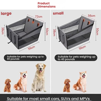 Siège auto pour chien avec parois latérales robustes, panier de transport étanche en tissu Oxford pour chiens de taille moyenne à grande, portable pour SUV