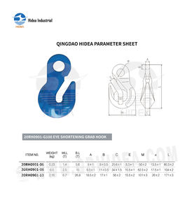 HIDEA <span class=keywords><strong>Crochet</strong></span> <span class=keywords><strong>de</strong></span> levage <span class=keywords><strong>de</strong></span> qualité marine pour la construction et la manutention, 1,4t à 6,7t, en acier allié forgé à froid G100, <span class=keywords><strong>crochet</strong></span> <span class=keywords><strong>de</strong></span> préhension à œil court - Product Image 2