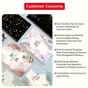 Custom logo Printing Hardcover <b>A5</b> A4 Dotted <b>Notepad</b> Book A4 Spiral Wire Bound Durable Prayer Journal Planner Notebooks - Product Image 4