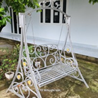 Banc balançoire en métal pour intérieur/extérieur, design contemporain, haute qualité, blanc, mobilier d'extérieur pour salon, patio, parc