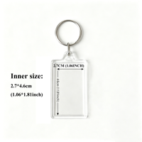 Cadre photo rond transparent personnalisé en acrylique avec porte-clés en métal DIY, pendentif porte-clés en plastique pour cadeau promotionnel