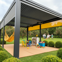 Pergola murale en aluminium Sweet Home, toit rétractable motorisé à lames orientables, auvent de jardin écologique et durable