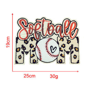 Parches de lentejuelas brillantes termoadhesivos bordados para madres de aficionadas al deporte - Product Image 2