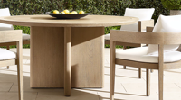Table à manger ronde en bois massif avec base en dalle croisée pour salle à manger moderne