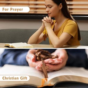 ไม้กางเขนขนาดเล็ก 100 ชิ้น 5 สี ของขวัญคริสเตียน ไม้กางเขนธรรมชาติขนาดเล็กแบบพกพา ไม้กางเขนตกแต่ง - Product Image 2