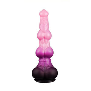 Prix de gros Dildos en silicone souple épais à motif animal, Dildos noués en silicone fantaisie extraterrestre pour stimulation du point G avec ventouse - Product Image 3