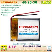 3.7V 250mAh 402530 2 kabel baterai Li-Ion Ion litium polimer untuk earbud TWS EARPHONE HEADPHONE MP3 Speaker GPS L025