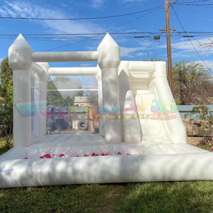 Castillo Inflable con Tobogán para Bodas, Castillo Hinchable Blanco de PVC, Equipo de Juego Suave para Niños, Alquiler para Fiestas - Product Image 4