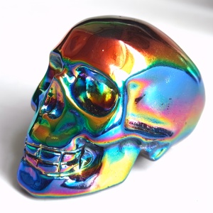 Wholesale High-Quality Pyrite and Aura Obsidian <b>Skulls</b> Ornament Stones for Unique Home <b>Decoration</b> and Holiday Gifts - Product Image 6