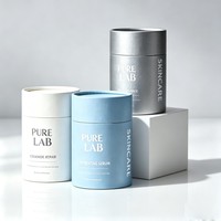 Boîte d'emballage en tube de papier circulaire personnalisée avec impression de logo, boîtes cadeaux pour bougies, cosmétiques et thé