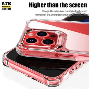 ATB Crystal Diamond Design TPU+PC Clear Transparent Anti-shock Anti-drop Phone Case For Iphone 15 Series