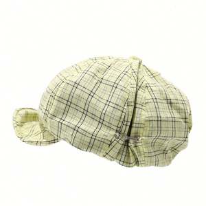 Nouvel Arrivage : Béret à Carreaux Style Mori pour Femme, Chapeau Octogonal Doux à 8 Panneaux, Casquette Gavroche pour Homme - Product Image 5