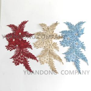 Thiết kế hiện đại ren vá hoa cặp với Rhinestone thêu hoa ren appliques cho đám cưới - Product Image 3