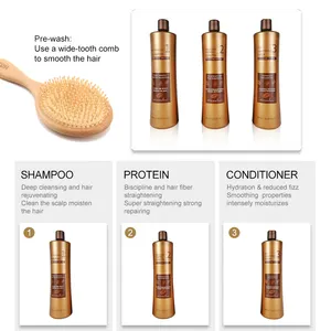 Professional Salon Brazilian Keratin Hair Straightening Cream Damage Repaired Hair Care 1000ml Protein Keratin Treatment