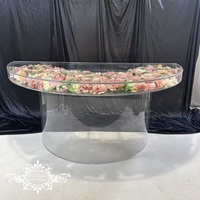 Transparente Halbrunde Acryl Moderne Hotel-Möbel Esstische für Hochzeiten Braut-und-Bräutigam-Tische