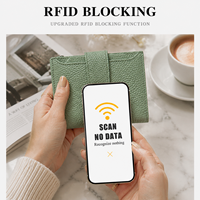 Dompet Kulit Khusus Wanita dengan Tempat Kartu RFID |   Dompet Kulit Mewah Cartera Mujer |   Pemegang Kartu Kredit