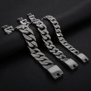 Pulsera de Eslabones Cubanos Iced Out de Acero Inoxidable, Joyería Hiphop para Hombre y Mujer, Color Plata, Pieza Duradera y Destacada con Cierre Seguro - Product Image 1