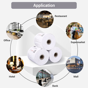 Vente en gros 80x80mm <span class=keywords><strong>caisse</strong></span> enregistreuse papier 57x50 rouleaux de papier thermique fabrication personnalisée 3 1/8x230 rouleau de reçu de papier thermique - Product Image 3