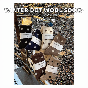 Chaussettes d'hiver en <span class=keywords><strong>laine</strong></span> thermique pour femmes Chaussettes antibactériennes tricotées à gros points - Product Image 3