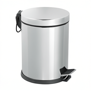 Poubelle Daphne Chrome 8 L, diamètre 20,5 cm, à pédale, pour cuisine et salle de bain - Product Image 3