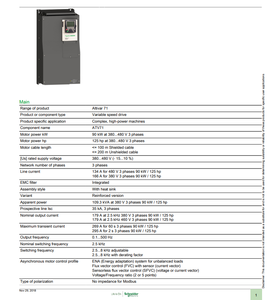 Variateur de fréquence AC Schneider neuf et original ATV71HD90N4, 90 kW, 125 CV, 380-480 V, triphasé, contrôle par filtre, sortie 90 kW - Product Image 2