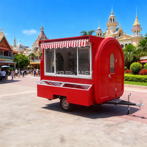 Chariot de vente ambulant extérieur rond avec fenêtre de service pour café et restauration, idéal pour la vente de nourriture en déplacement - Product Image 5