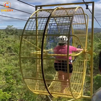 Parc d'aventure en plein air passionnant parc d'attractions passionnant équipement tyrolienne espace marche Hamster Wheel Attraction dans le ciel