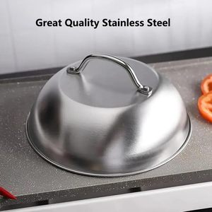 Dôme de cuisson rond en acier inoxydable pour grillades, accessoires de grill, couvercle durable pour faire fondre le fromage, couvercle pour basting et cuisson à la vapeur, couvercle à fromage - Product Image 4