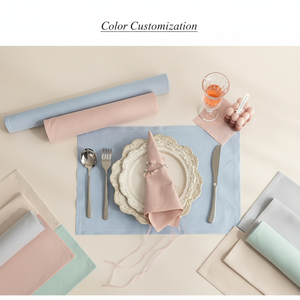 Serviette en tissu moderne et écologique pour restaurant, set de table jetable, logo imprimé, coton rose pour la maison et l'avion - Product Image 4