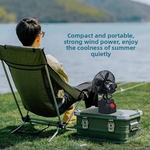 Ventilateur portable en métal de 8 pouces à batterie lithium intégrale, rechargeable, pour la maison, l'extérieur, le camping, la pêche, à moins de 36 dB, 1200-2000 mAh, directement de l'usine - Product Image 3
