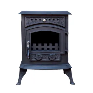 Indoor Freestanding Cast Iron Stove Fireplace Wood Burning Stove Cast Iron Free Standing Fireplace For Sale