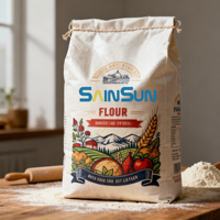 Sacs tissés en polypropylène réutilisables avec logo personnalisé, 10 kg, 20 kg, 25 kg, sac de qualité alimentaire traçable pour l'emballage de la farine, tissé en PP