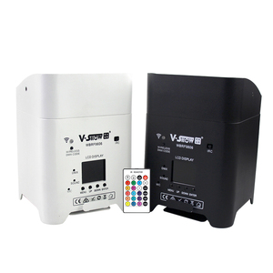 VSHOW WBRF0606 Bühnenlicht 6 Stück 18W RGBWA UV <span class=keywords><strong>Freedoom</strong></span> LED-Licht Kabellose Akku-Uplights WLAN DJ-Uplight für Hochzeiten - Product Image 1