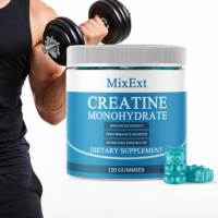 Gummies de créatine monohydrate 5000mg pour la croissance musculaire et l'augmentation de l'énergie, emballage personnalisé avec logo OEM, complément de santé pour adultes MixExt