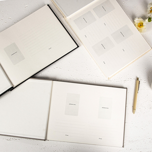 Copertina di lino di lusso <span class=keywords><strong>libro</strong></span> degli ospiti di nozze con 100 pagine personalizzate per cucire lo sconto alla rinfusa per la cerimonia - Product Image 4