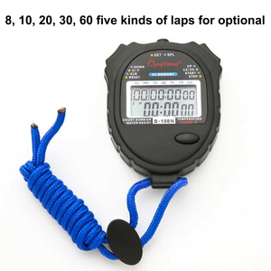 Chronomètre numérique portable professionnel, 10 mémoires, 2 rangées, minuterie sportive, étanche, 1/100S, affichage LCD de la température, entraînement de course à pied - Product Image 2