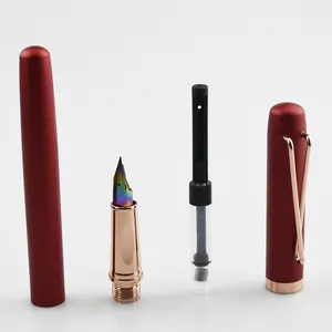 Pluma estilográfica de metal personalizada, pluma de caligrafía con logotipo personalizado, regalo promocional, nueva moda - Product Image 3