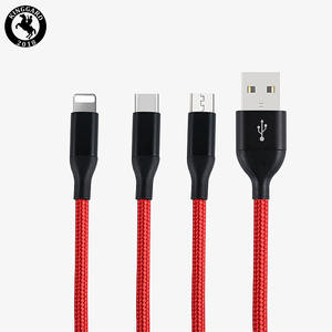 Téléphones mobiles universels 1m 2A 2.0 USB nylon tressé câble de chargeur multiple rapide <span class=keywords><strong>incassable</strong></span> 3 en 1 cordon de charge de téléphone - Product Image 6