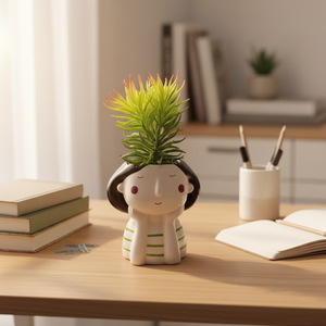 Pot de fleur décoratif de fille en céramique 3D personnalisé populaire jardinière succulente <span class=keywords><strong>pas</strong></span> <span class=keywords><strong>cher</strong></span> Pot de fleur artificielle belles jardinières - Product Image 1