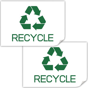 Recycle Symbol Sticker PVC Rectangle <b>Waterproof</b> <b>Label</b> For Trash Bin Minimalist Design Matte Finish - Product Image 1