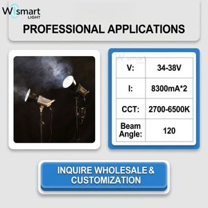 ไฟสตูดิโอปรับค่าสีได้ 2700K-6500K กำลังสูงพิเศษ 300+300W ชิป LED COB 5050 แบบสองสี CRI >95 สำหรับอุปกรณ์ถ่ายภาพ - Product Image 4