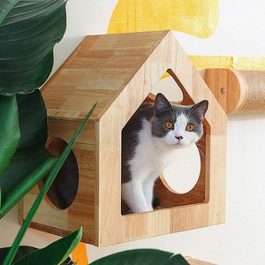 Wooden Cat <b>House</b> Wall Mounted Cat <b>Bed</b> Multifunctional Cat Furniture For Medium Cats - Product Image 1