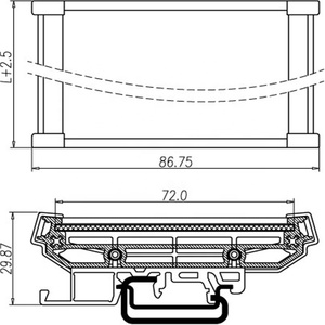 DIN Rail Gắn Carrier Bracket Khối Thiết Bị Đầu Cuối Kết Nối Hộp Nhựa PCB Gắn Adapter PCB Nhà Ở PCB Chiều Rộng 72mm - Product Image 5