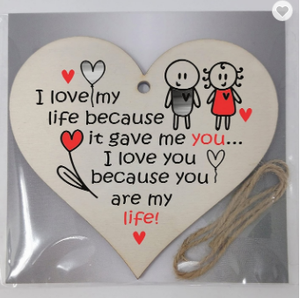 Sempurna untuk Pacar Anda atau Pacar Romantis Kenang-kenangan Buatan Tangan Kayu Jantung Plakat Hadiah - Product Image 3